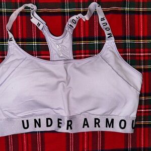 Under Armour White Sports Bra Moisture-Wicking Racerback